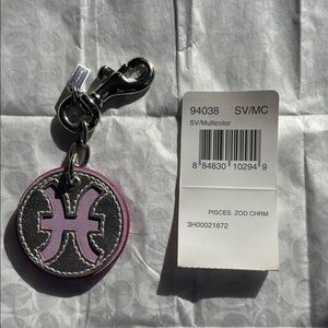 Coach Purple and Silver Keychain